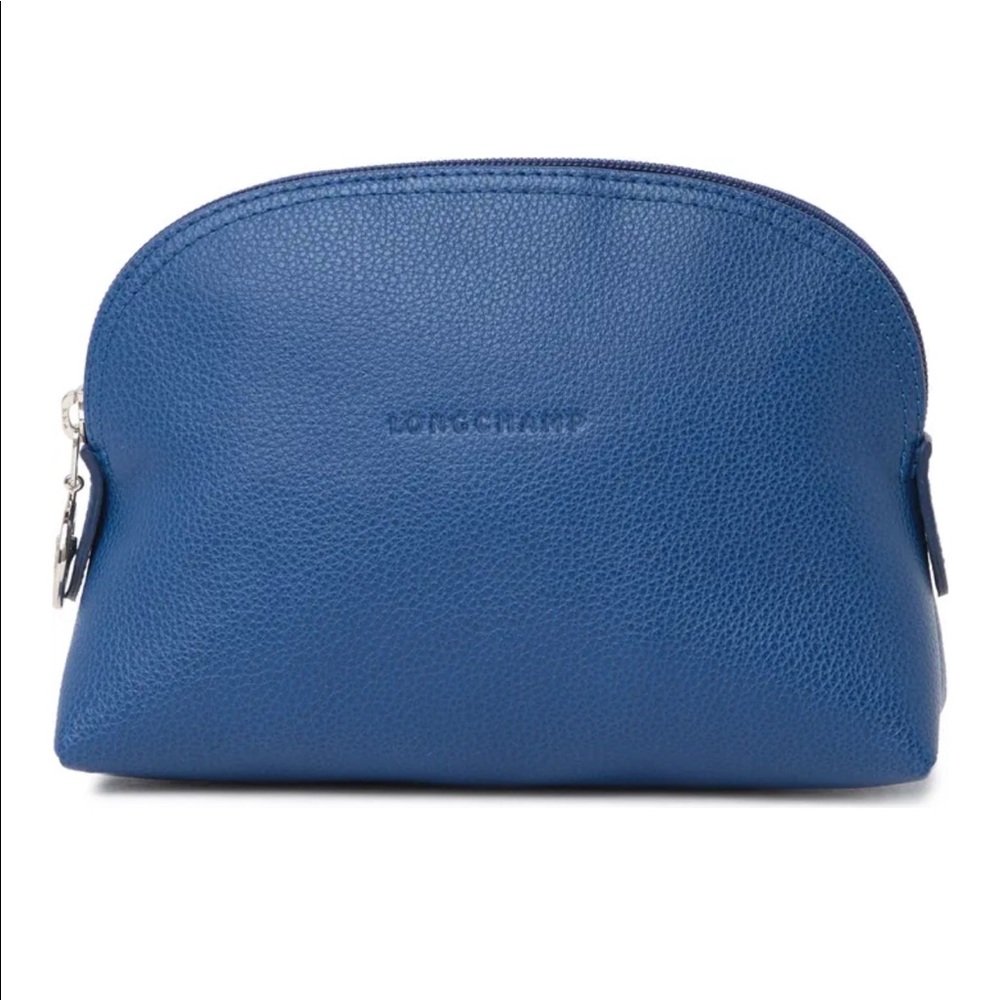 Longchamp Le Foulonne Blue Leather Cosmetic Bag